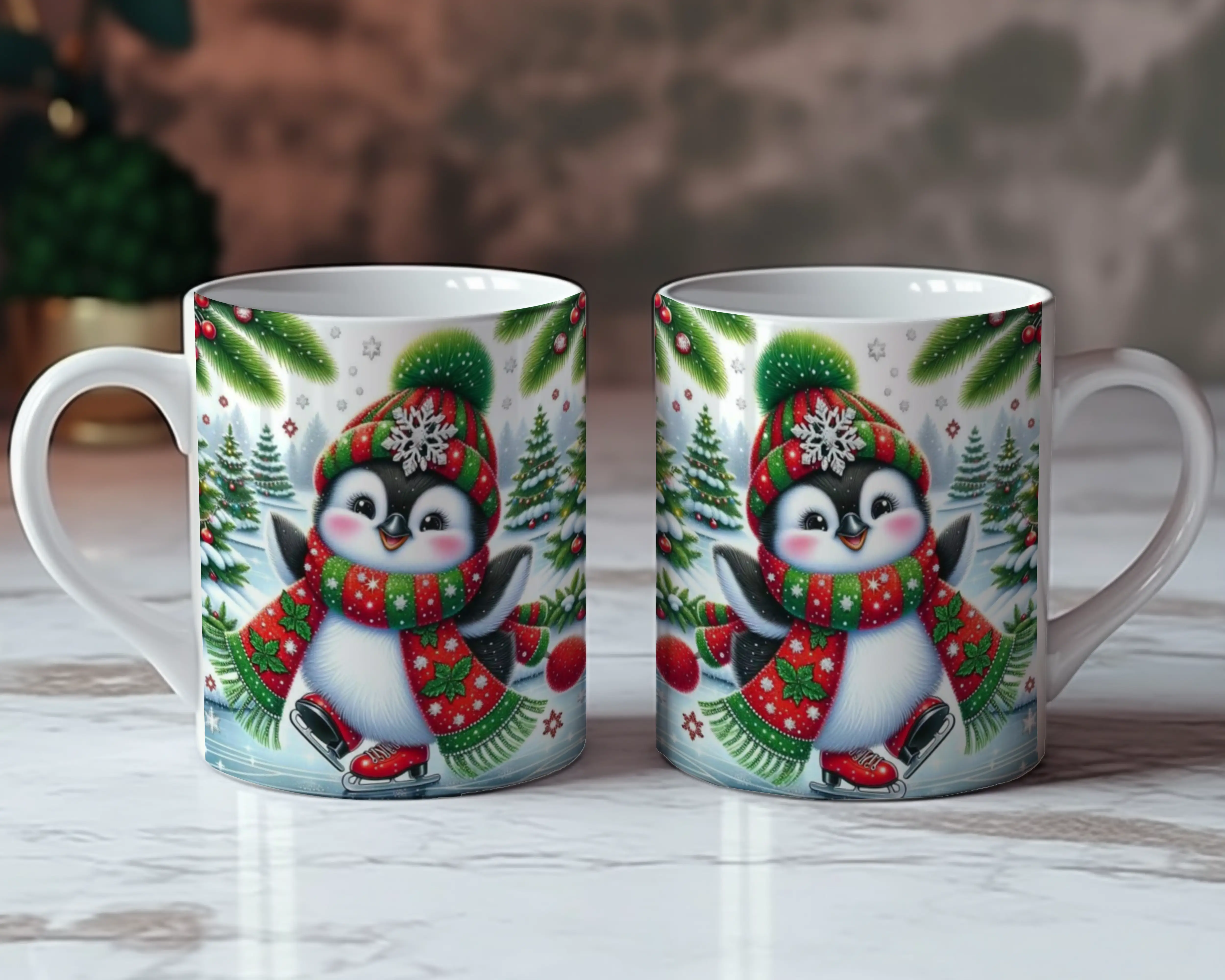 Holly Jolly Penguin Skater