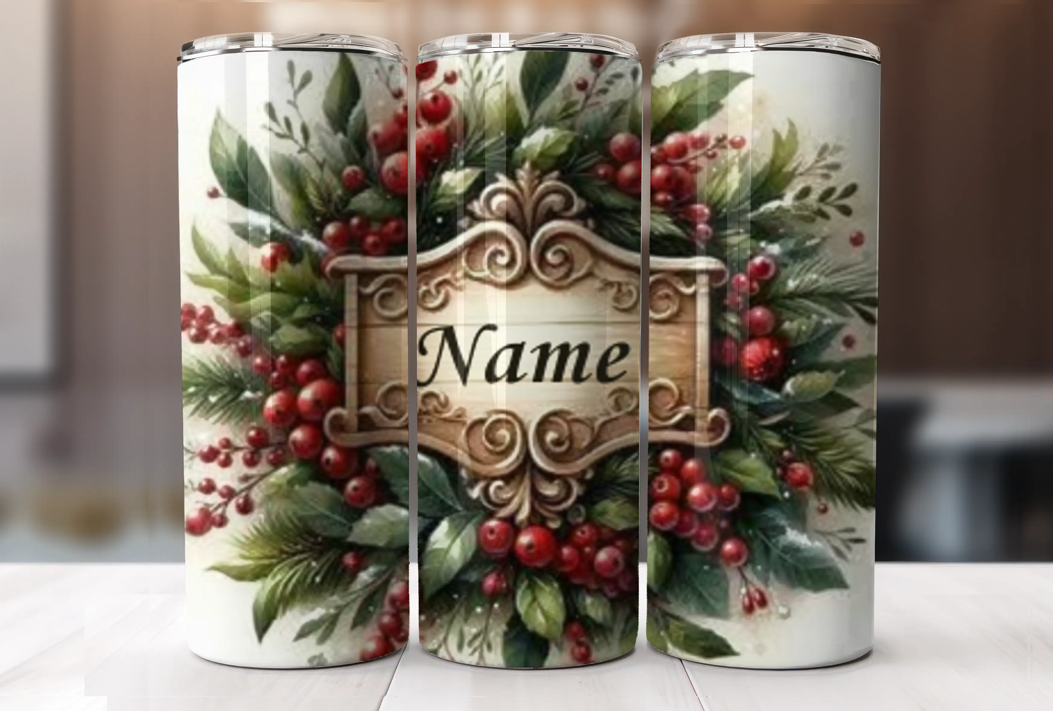 Crest of Holly Berries (personalization available)
