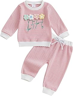 Baby Girls Striped Flower Outfit