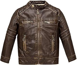 Kids Brown Faux Leather Jacket