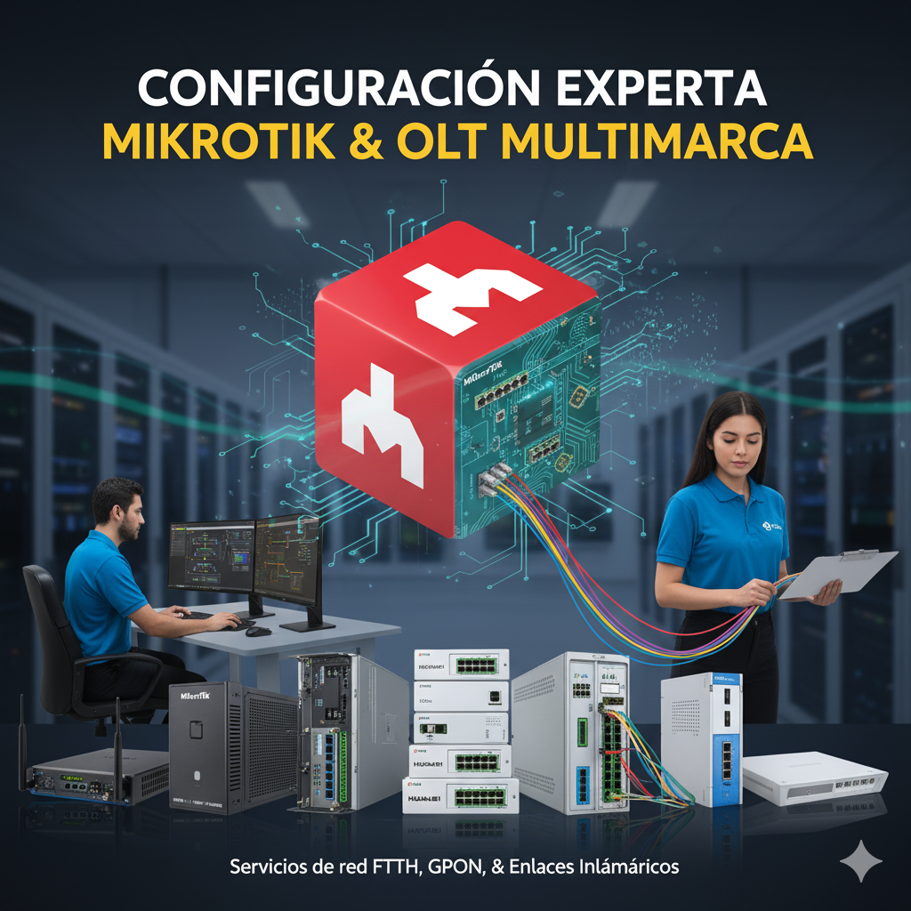 Configuración de Mikrotik / OLT Multimarca Avanzada / Red Dual