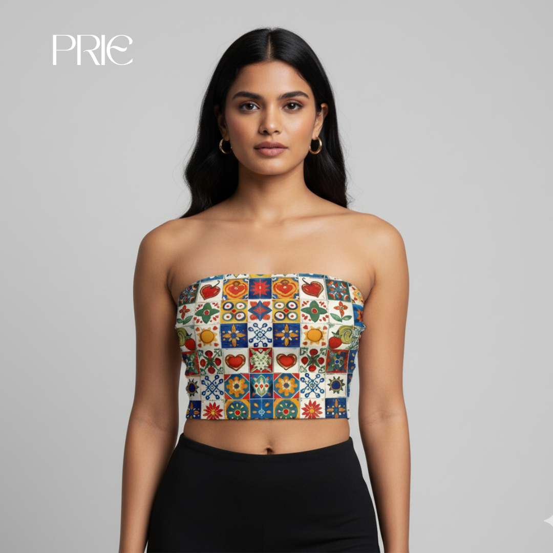 Colorful Patterned Tube Top