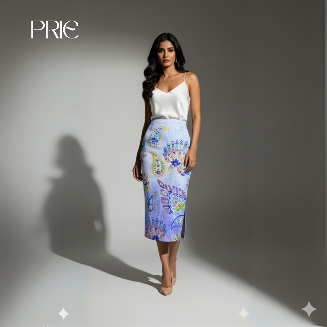 Elegant Printed Midi Skirt