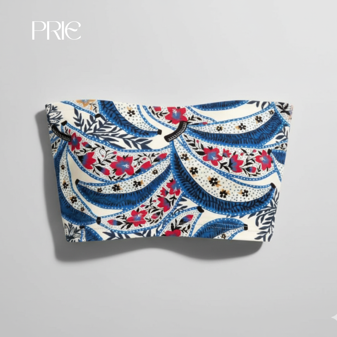 Bohemian Print Strapless Crop Top