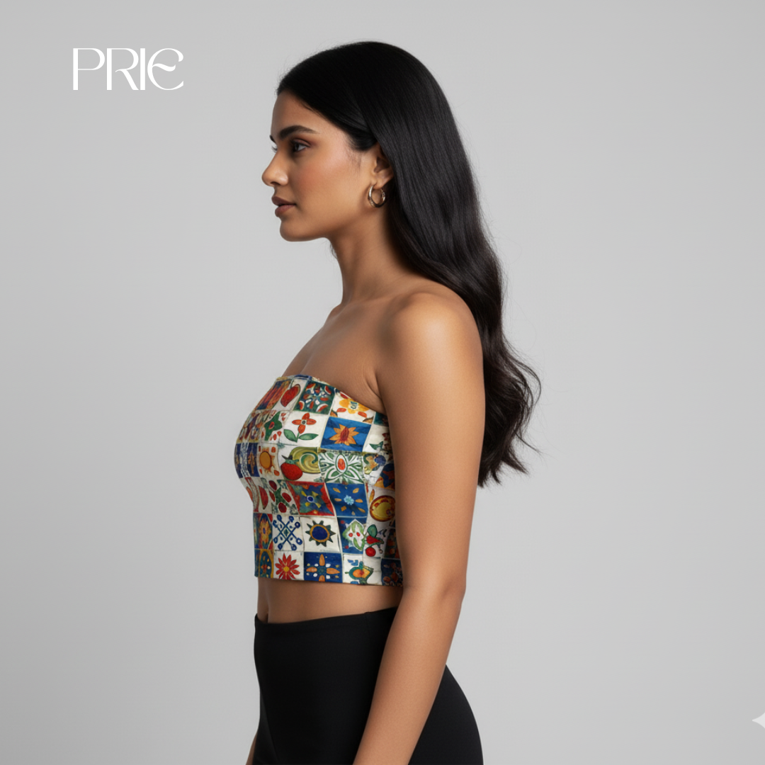 Colorful Patterned Tube Top