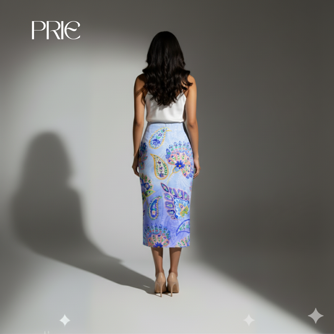 Elegant Printed Midi Skirt