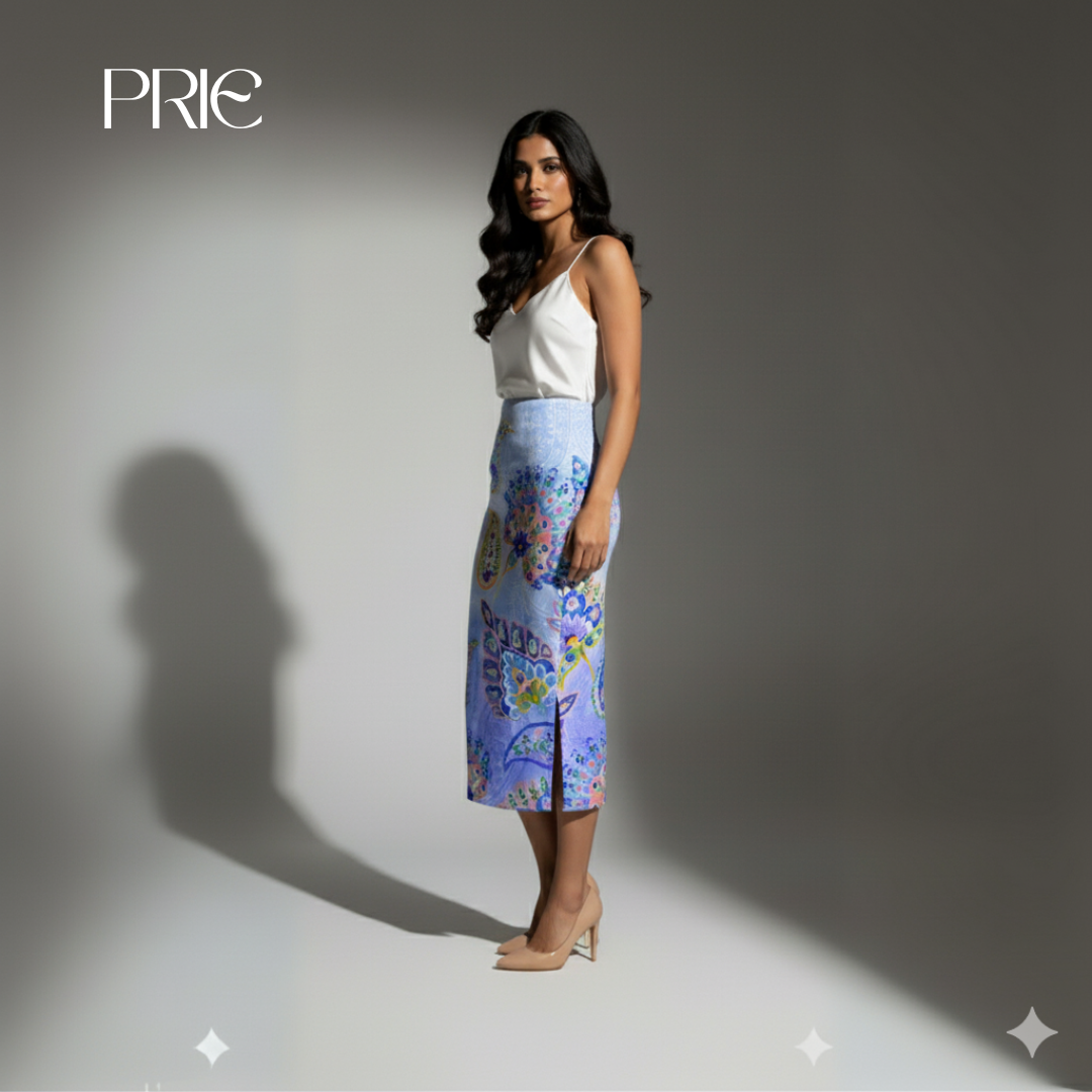 Elegant Printed Midi Skirt