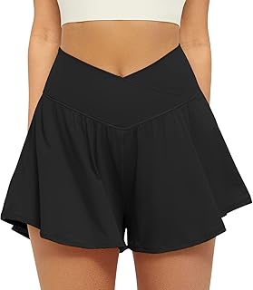 Women's Black High Waist Flow Shorts