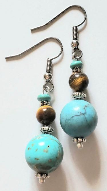 Handcrafted Turquoise Bead Earrings