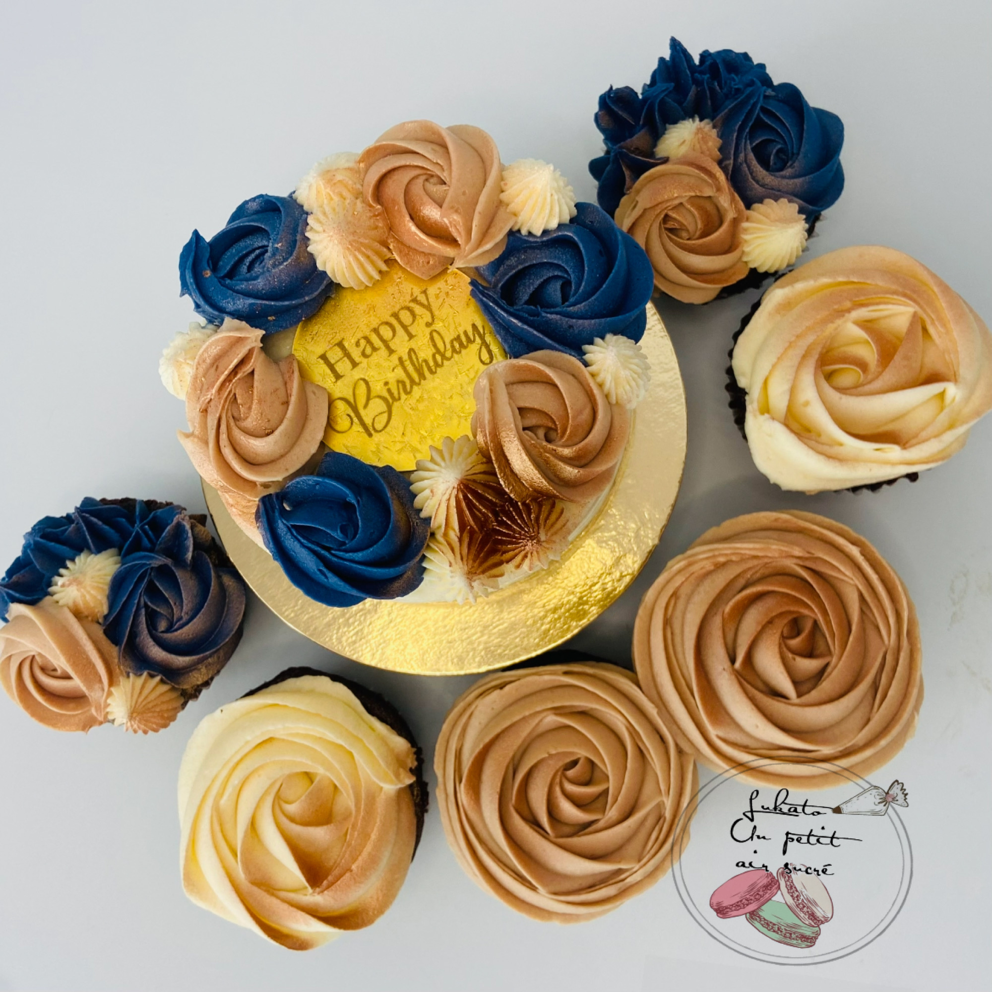 Mini Cake Floral + 6 Cupcakes Elegancia