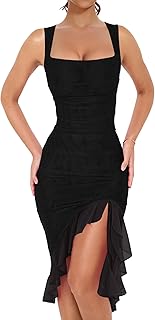 Elegant Black Sleeveless Bodycon Dress