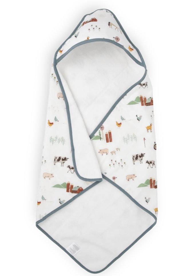 Farm Animals Baby Hooded Towel