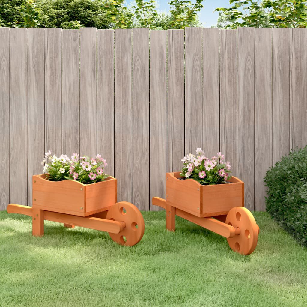 Wooden Wheelbarrow Planter