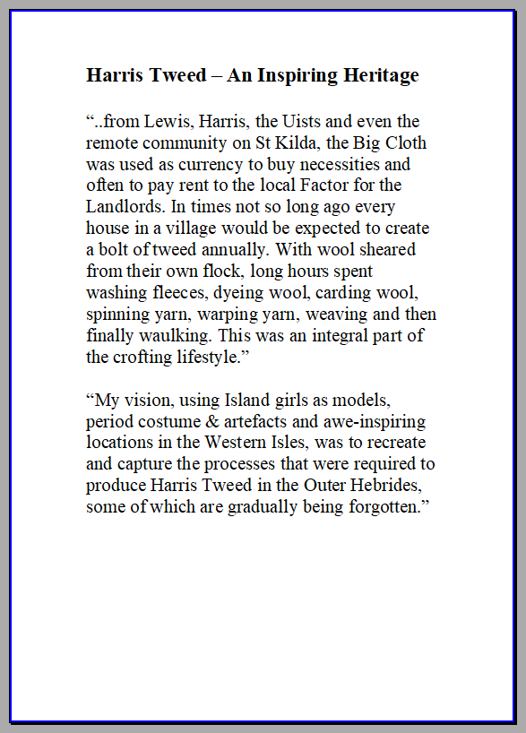 Harris Tweed Heritage - Spinning the Yarn