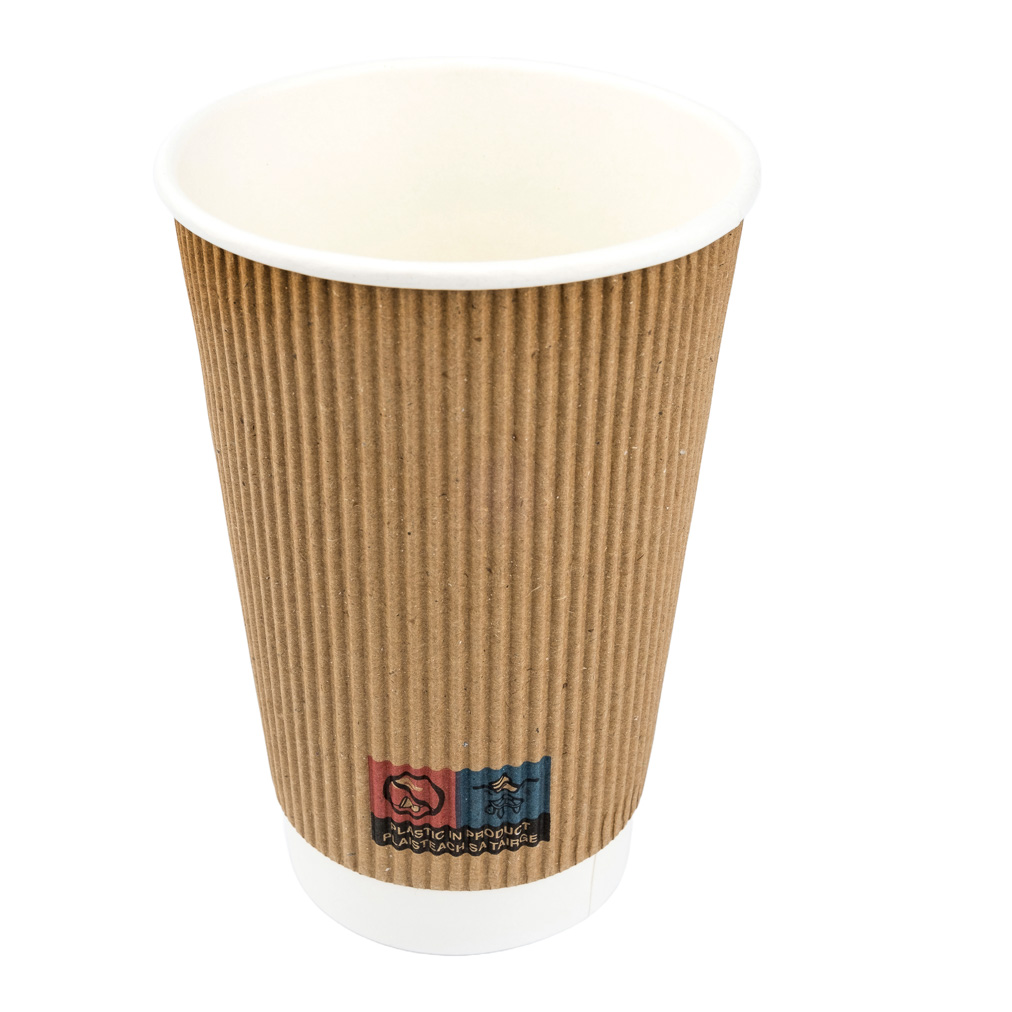 Ripple Wall Cups – Brown (500 units)