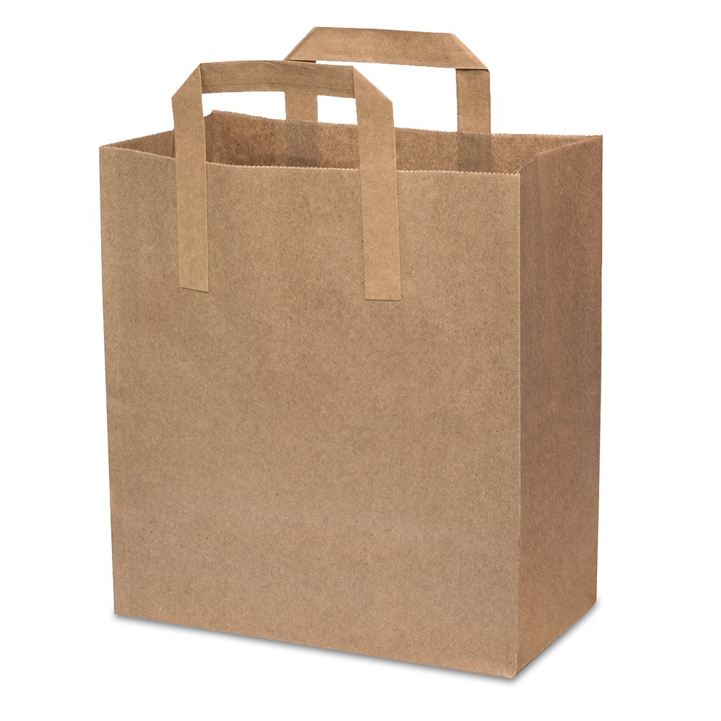 Brown Paper Bags with Ext Handle (250 units)