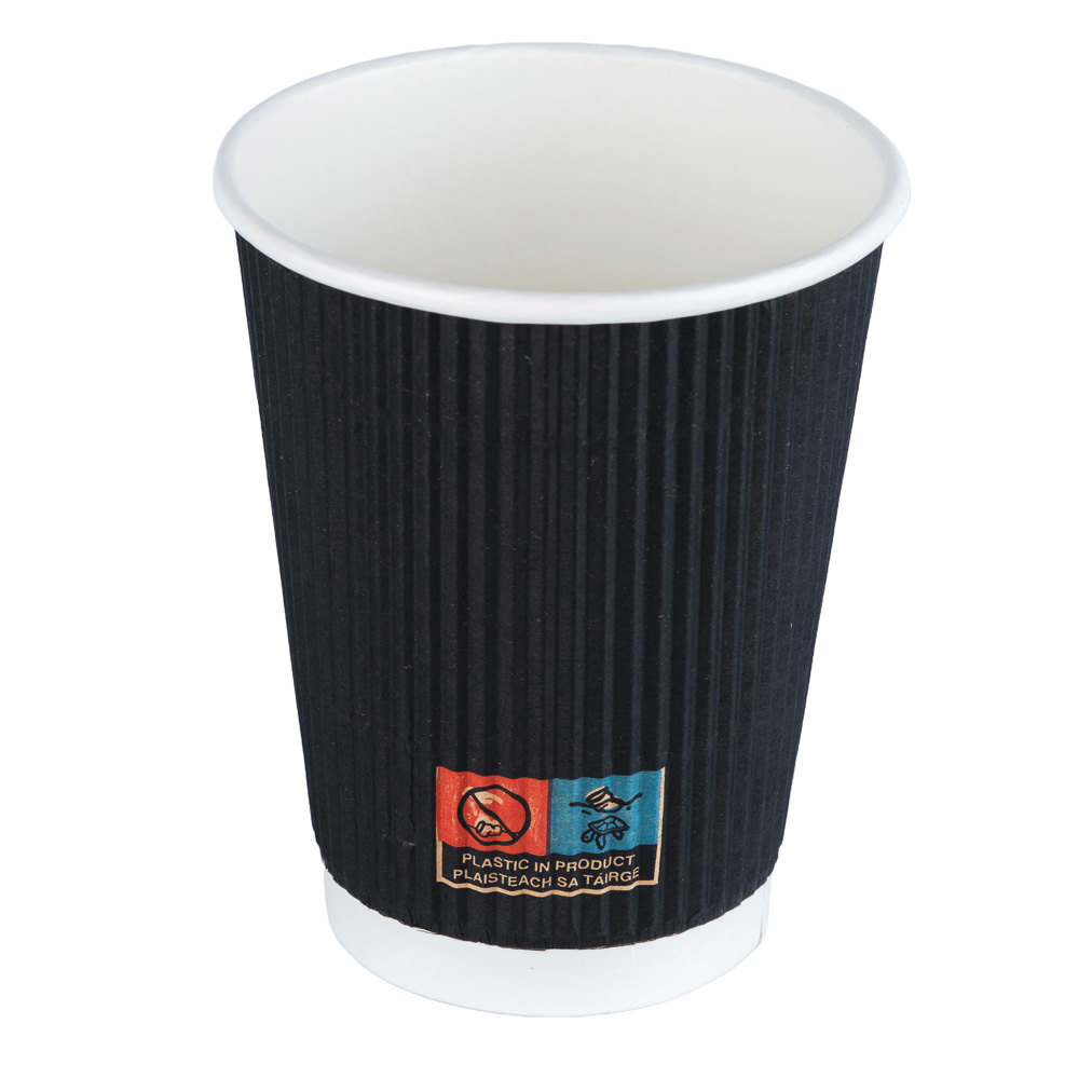 Ripple Wall Cups – Black (500 units)