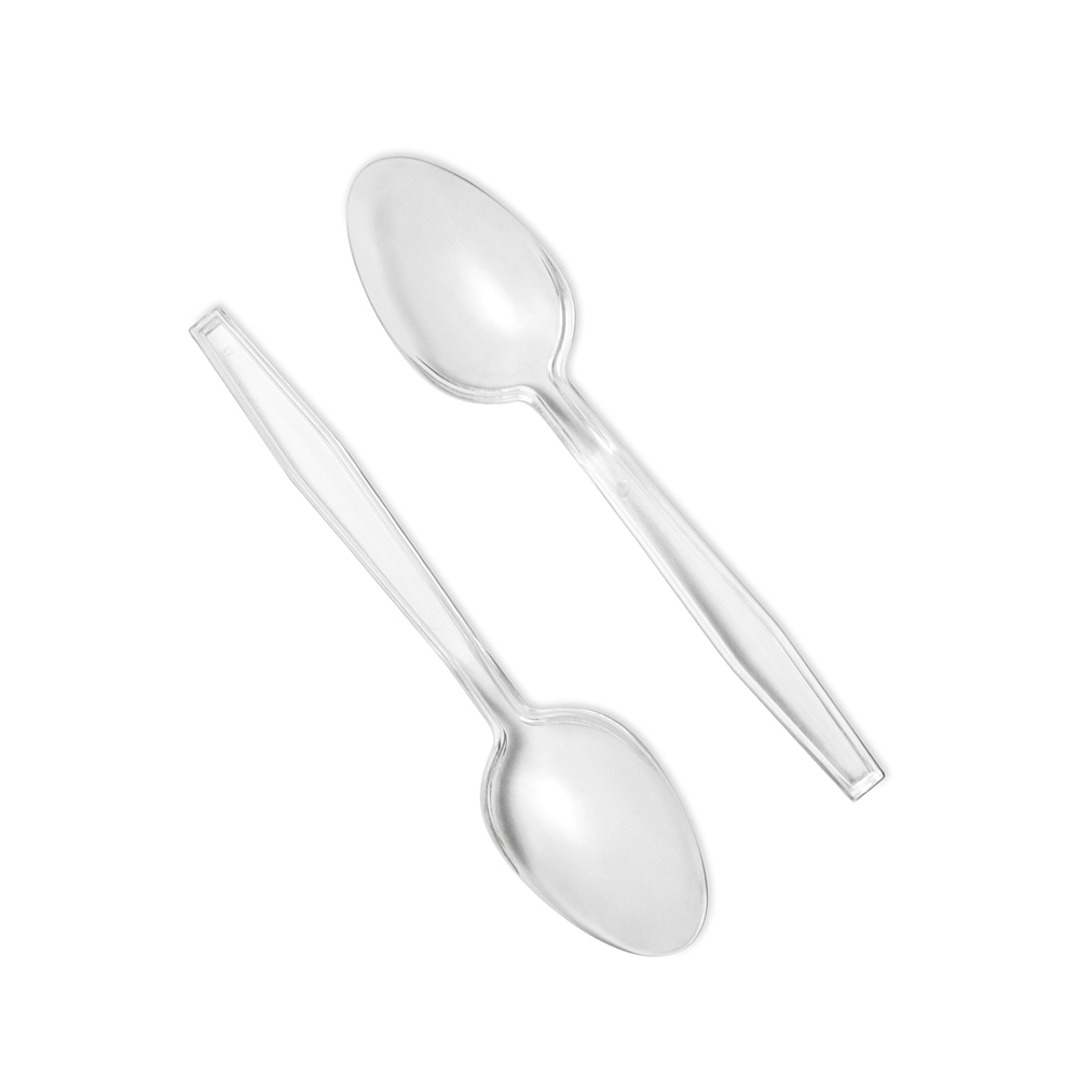 Clear Heavy Duty Reusable PS (150mm/5.9") Dessert Spoon