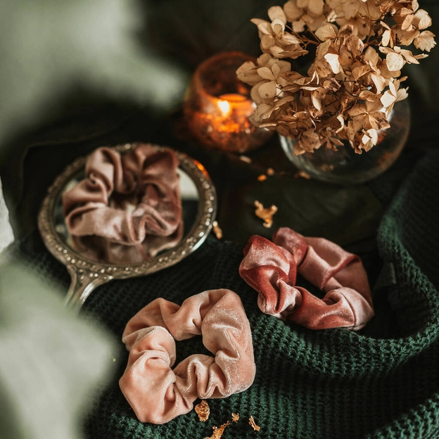 Three Surprise Velvet Scrunchies