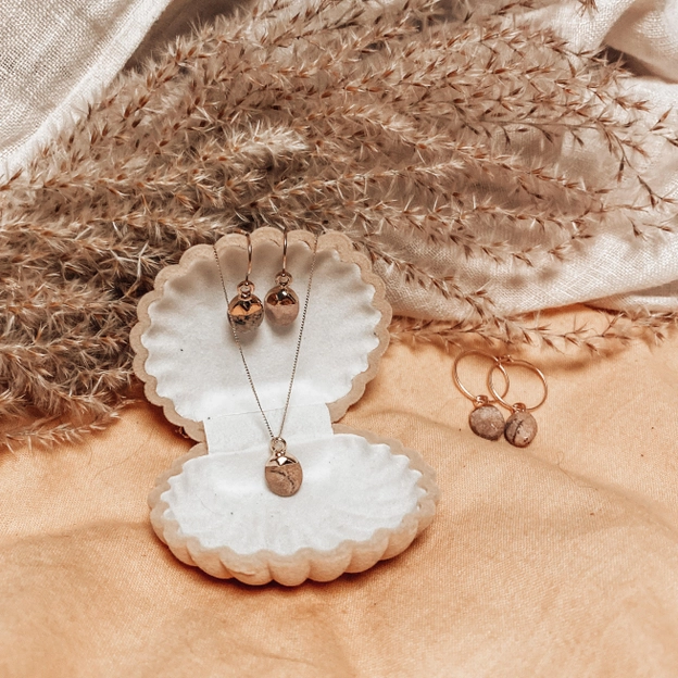 Natural Rhodonite & Gold Charm Jewellery
