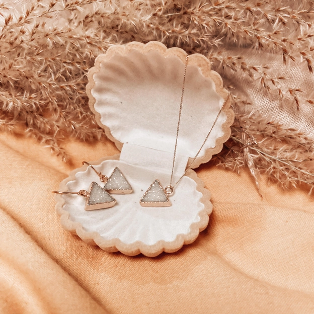 Druzy Agate Triangle Charm Jewellery 