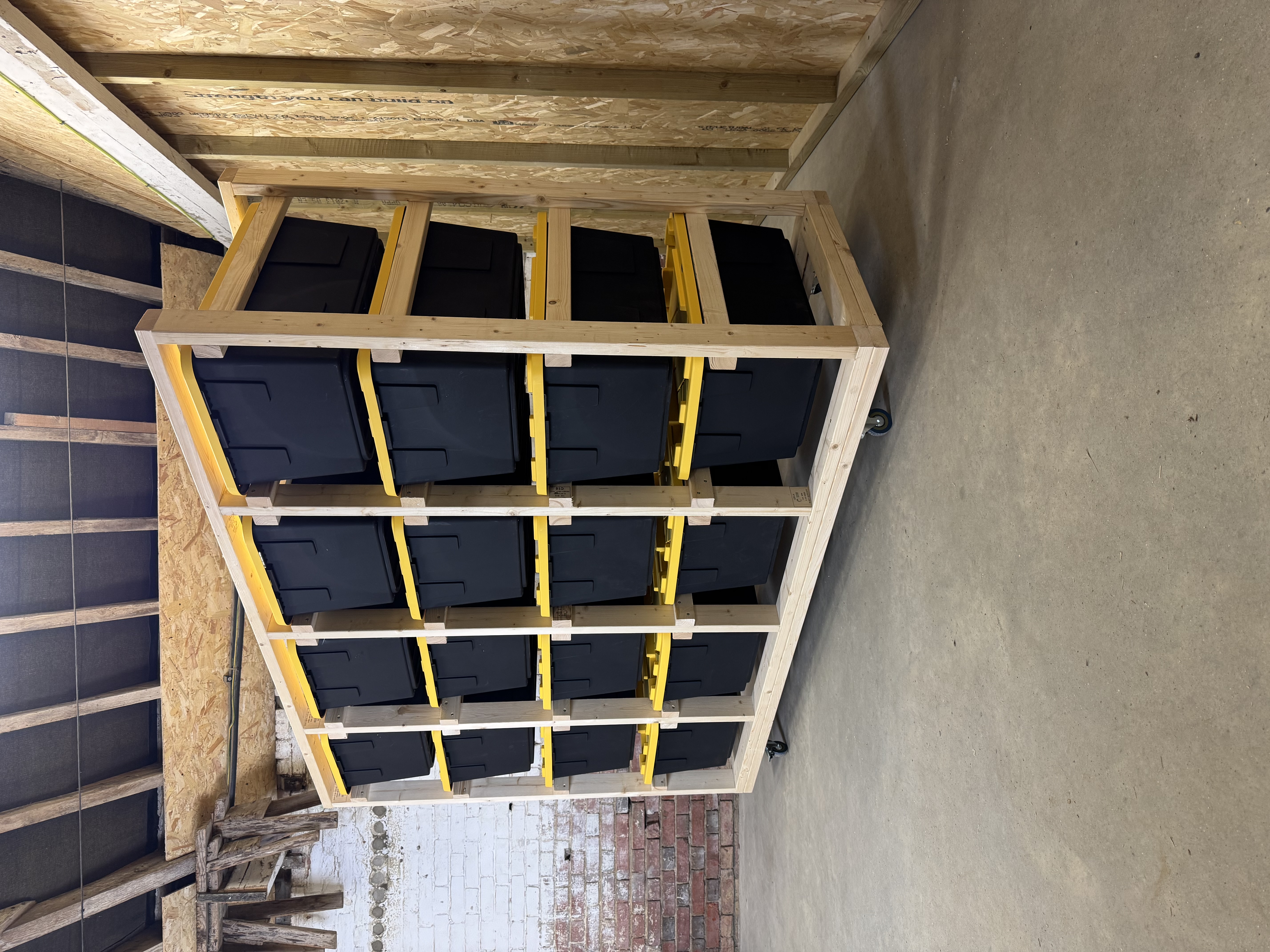 Fully Assembled 5 x 4 Wooden Storage Unit with Heavy-Duty Boxes