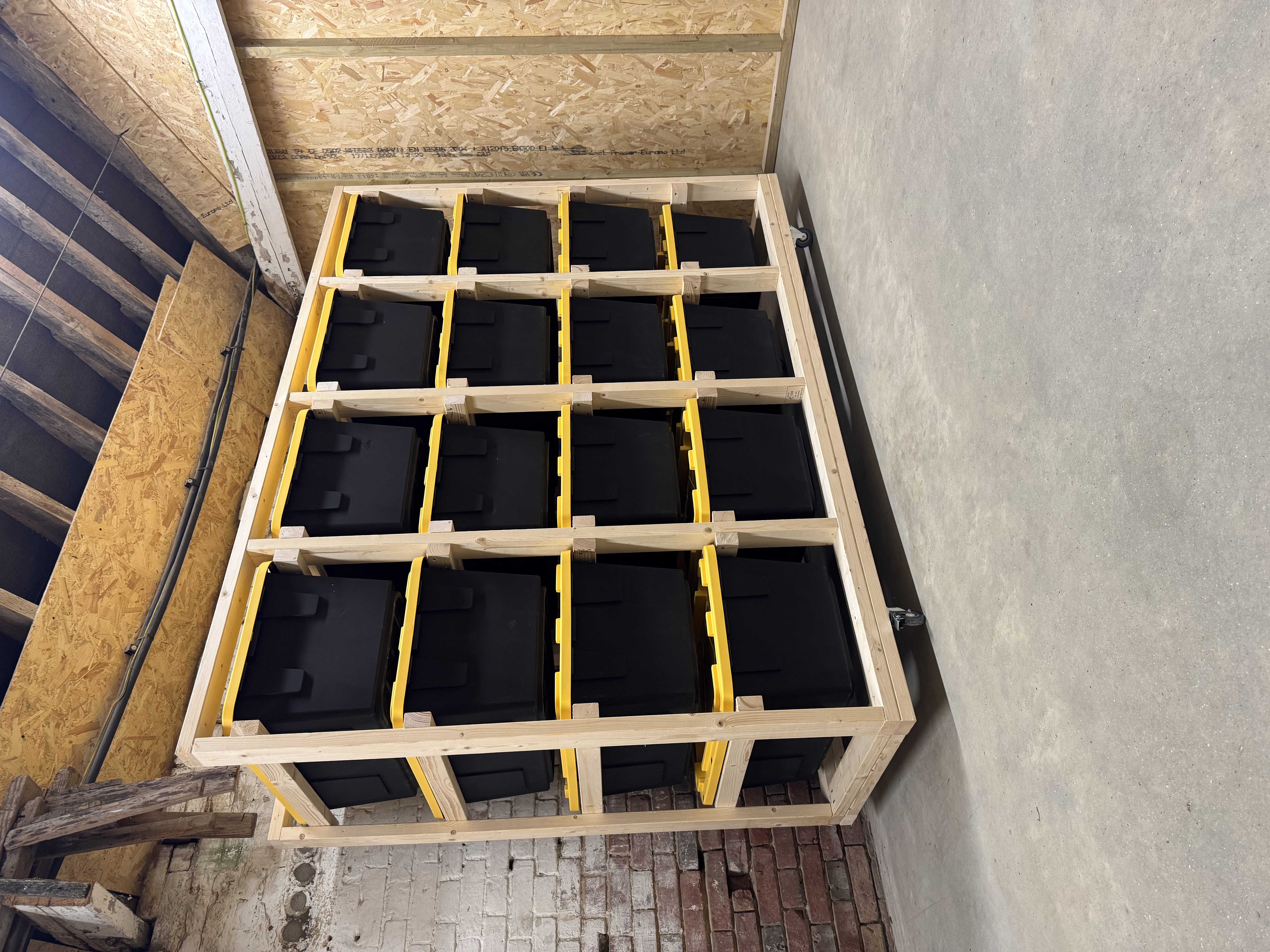 DIY KIT 4 x 4 Wooden Storage Unit with Heavy-Duty Boxes