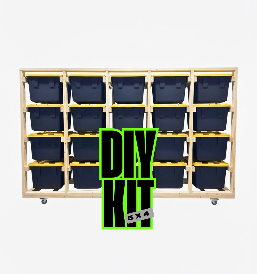 DIY Kit 5 x 4 Wooden Storage Unit with Heavy-Duty Boxes