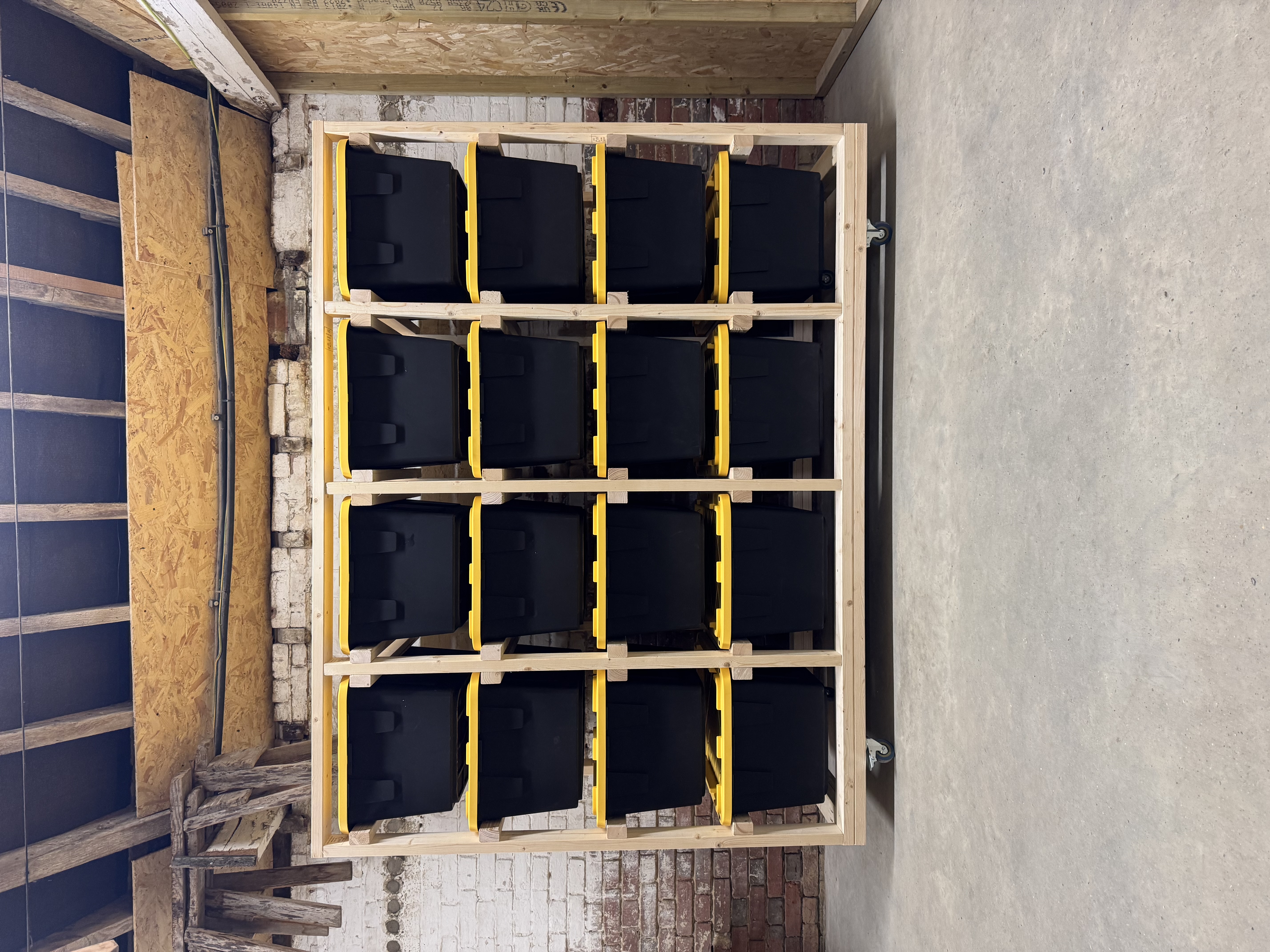 DIY KIT 4 x 4 Wooden Storage Unit with Heavy-Duty Boxes