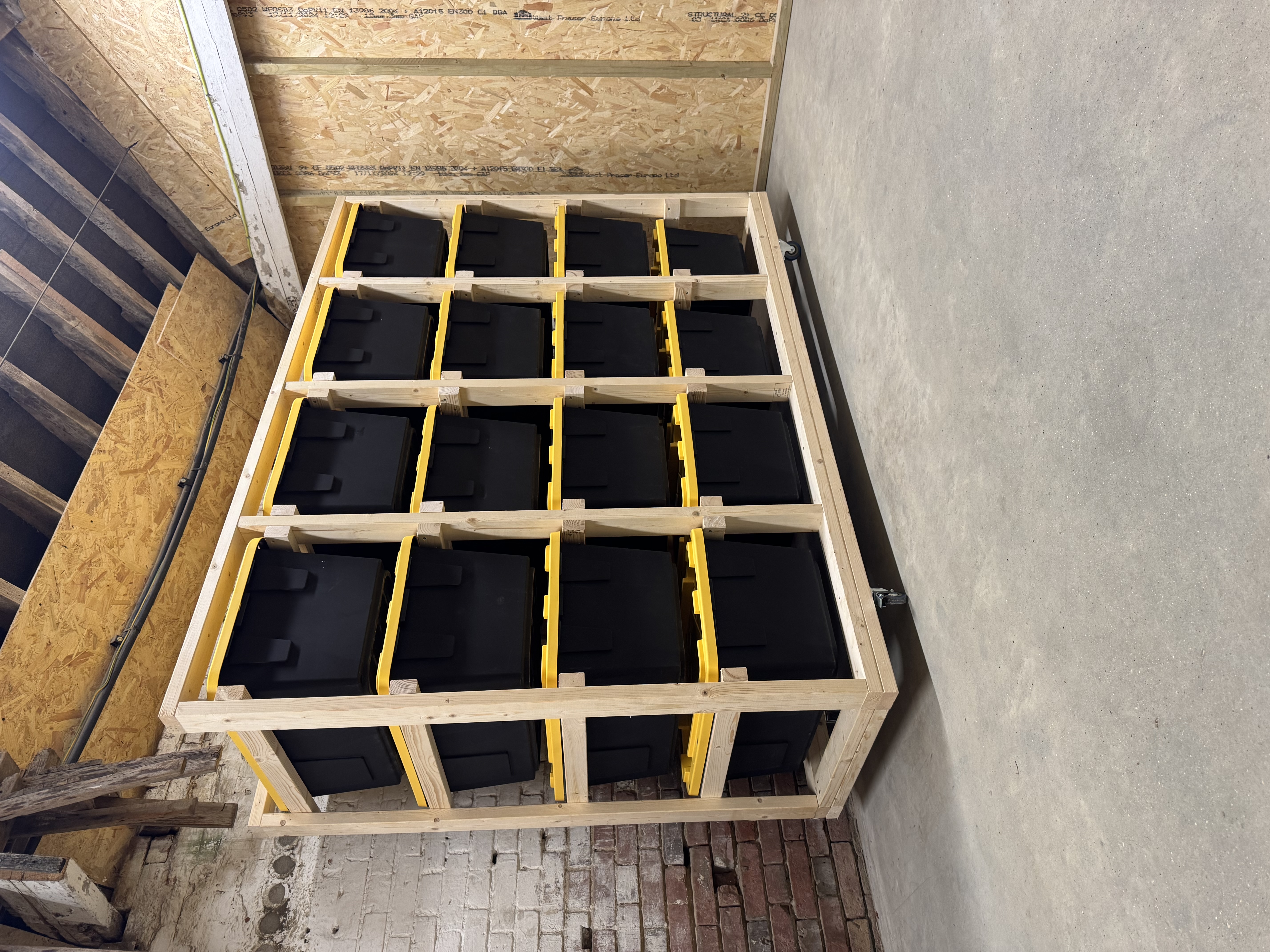 Fully Assembled 5 x 4 Wooden Storage Unit with Heavy-Duty Boxes