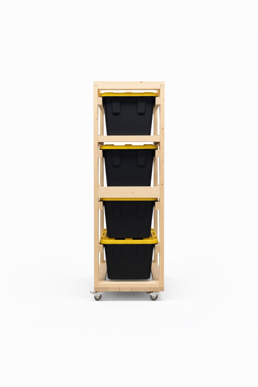 Fully Assembled 3 x 3 Wooden Storage Unit with Heavy-Duty Boxes