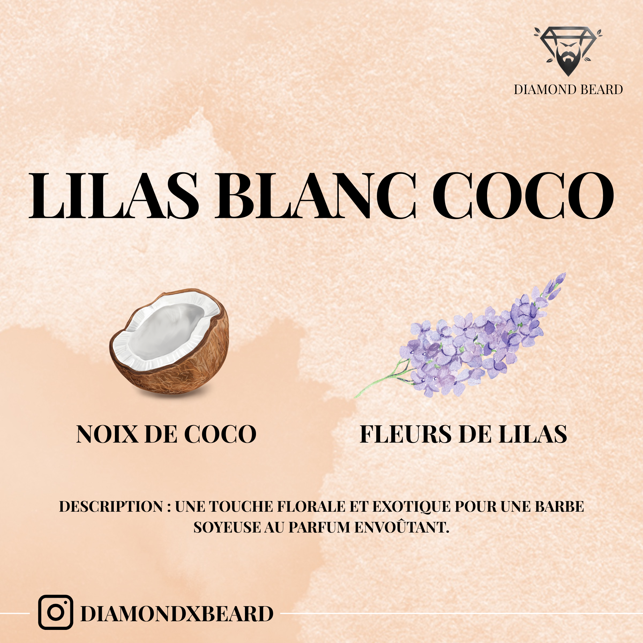 Huile à barbe Lilas Blanc coco
