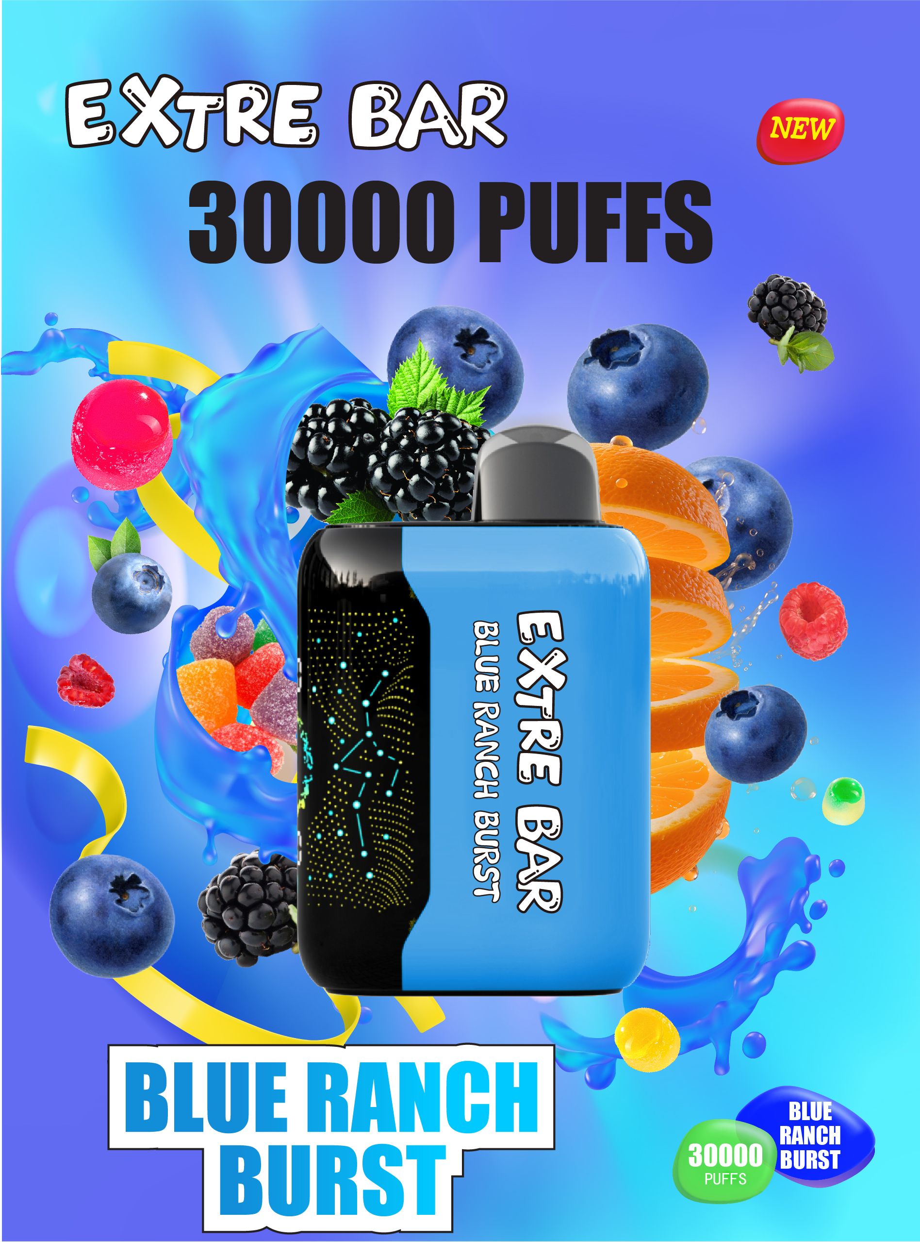EXTRE BAR Blue Ranch Burst Vape