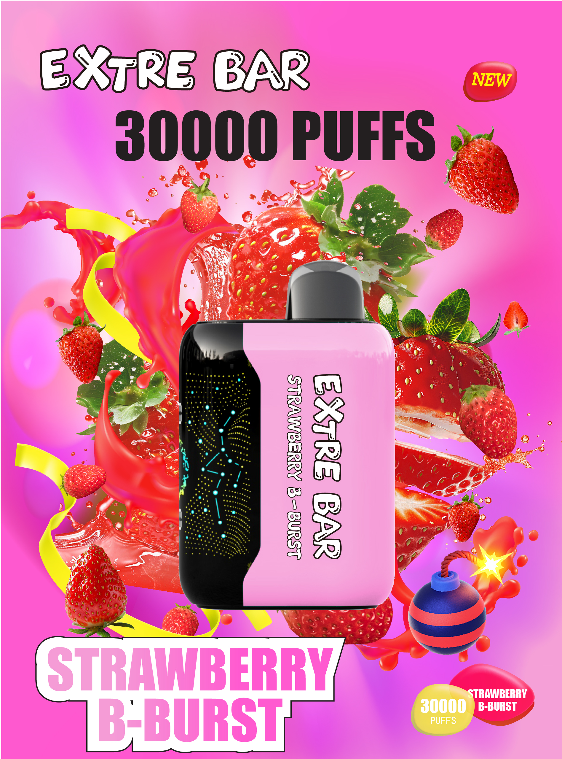 EXTRE BAR Strawberry B-Burst Vape