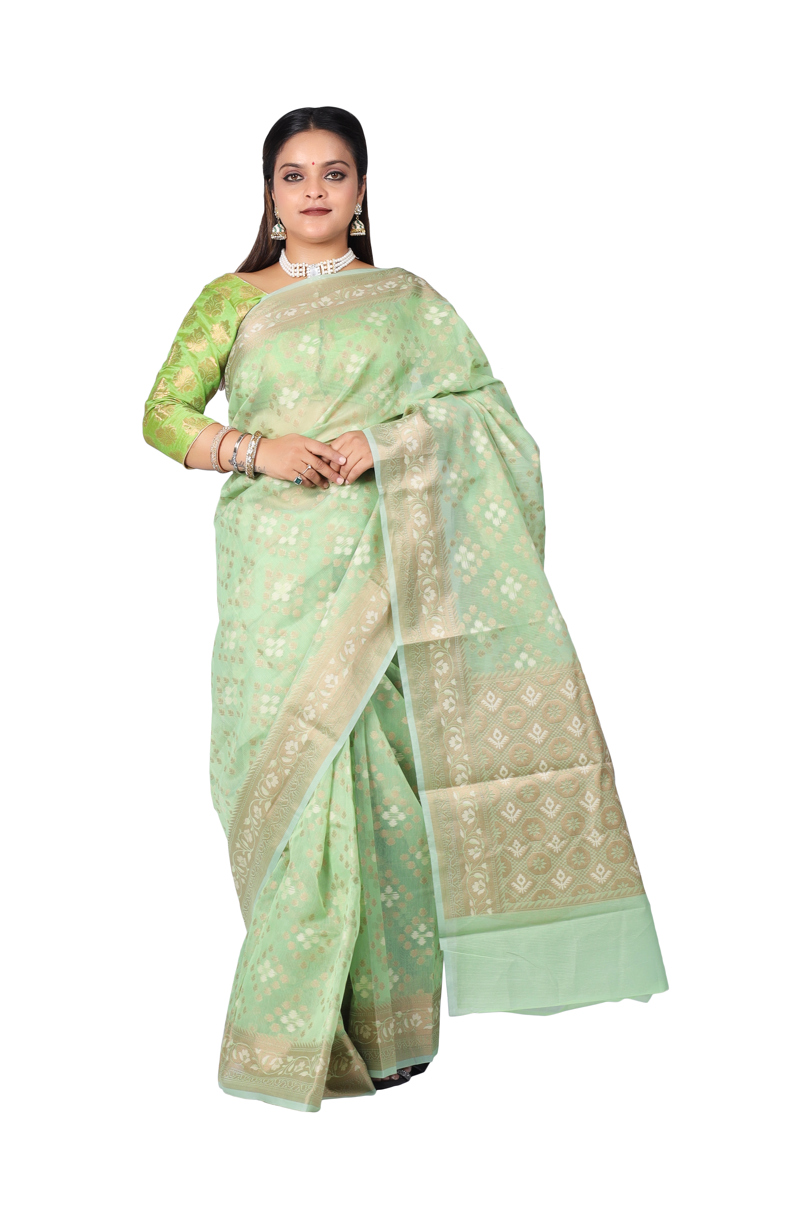 Elegant Green Silk Saree