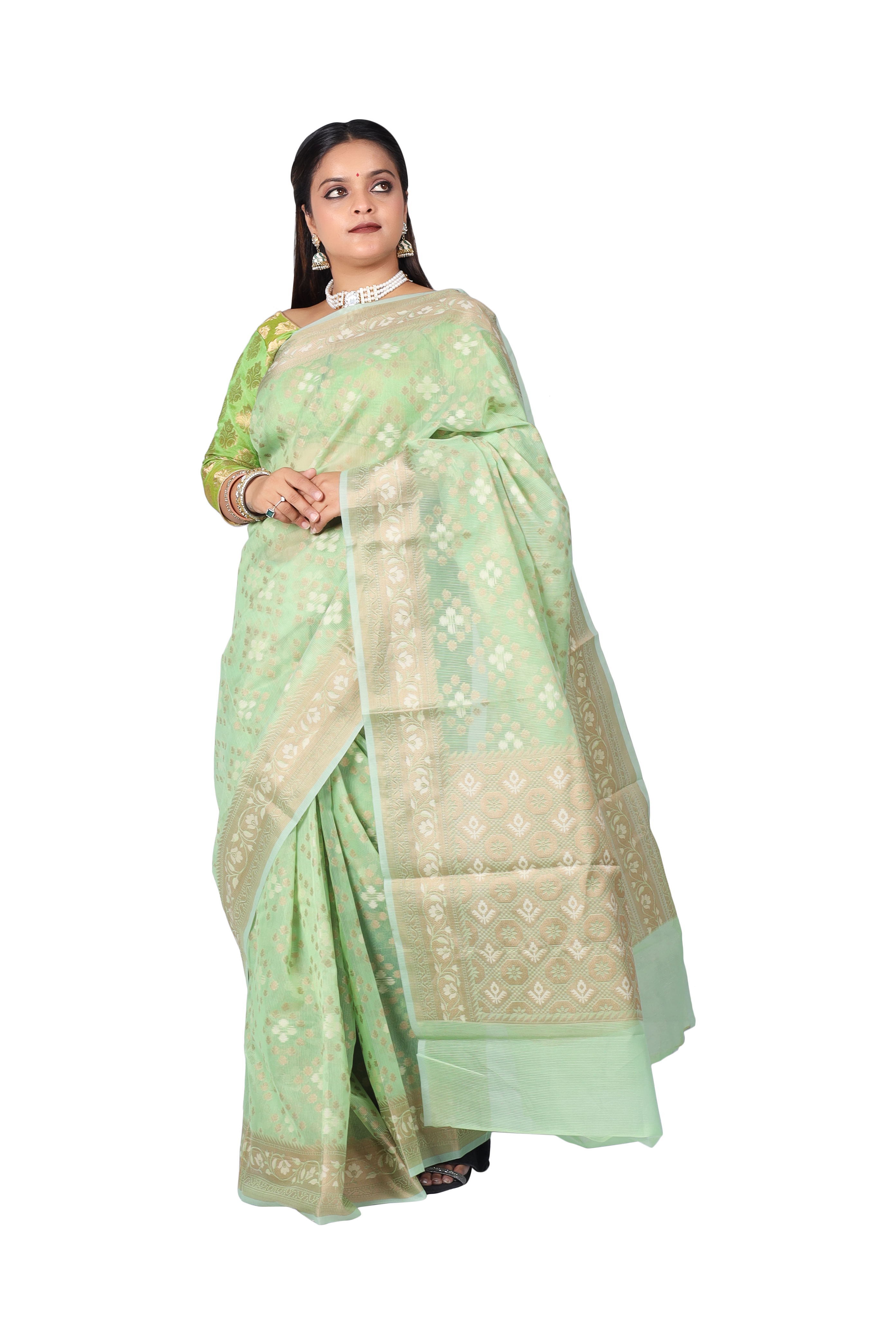 Elegant Green Silk Saree