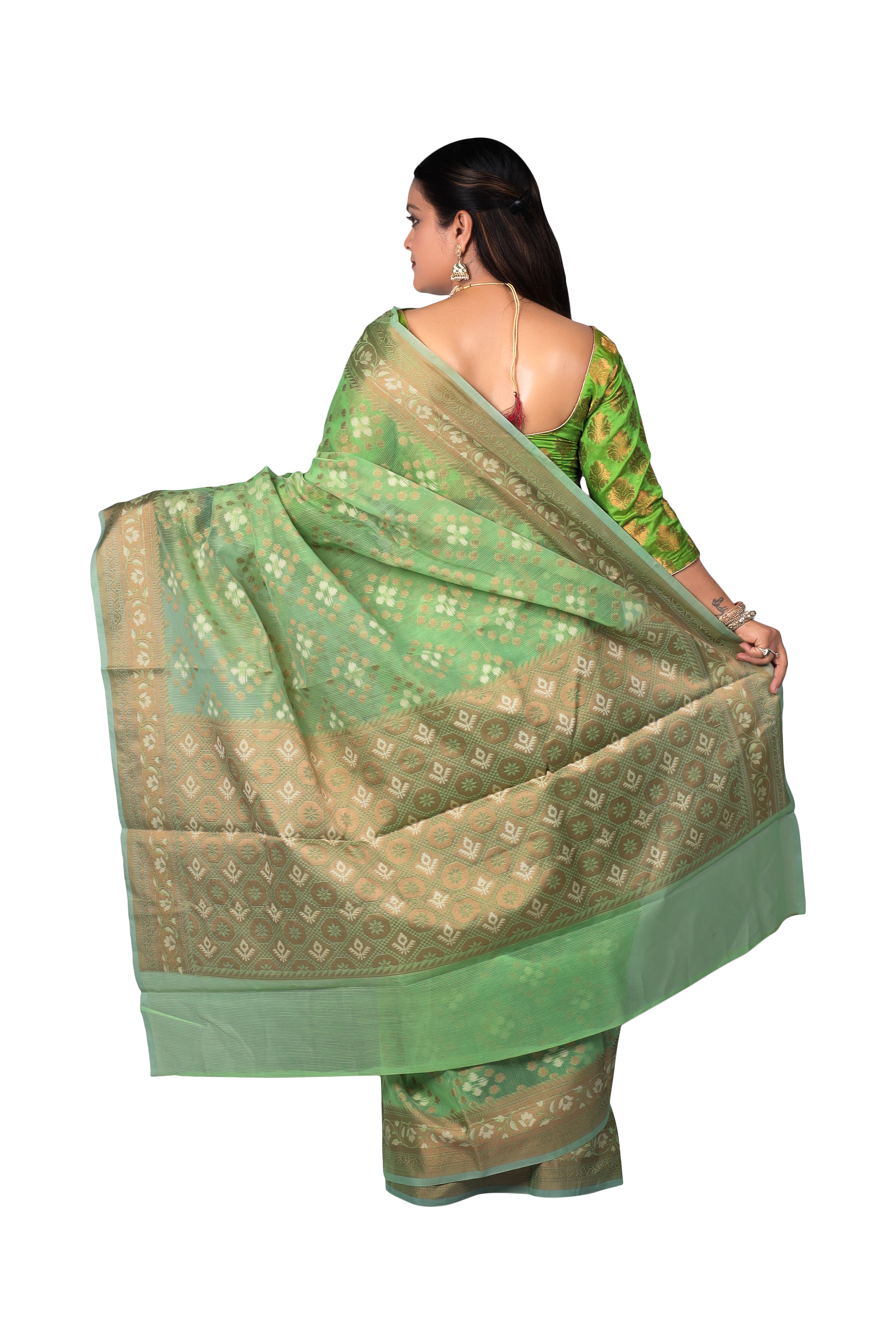Elegant Green Silk Saree