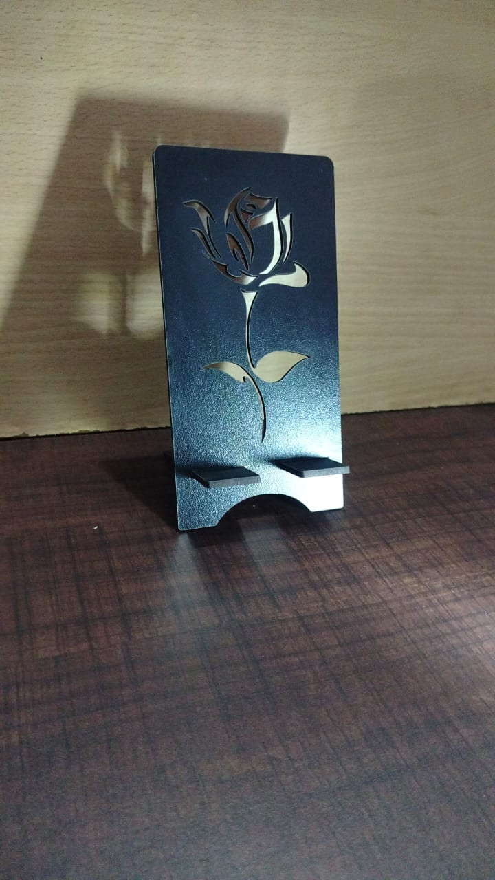 Metal Phone Stand with Floral Cutout