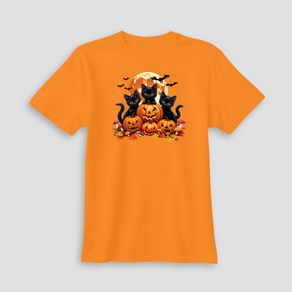 Playera de Halloween con gatos negros
