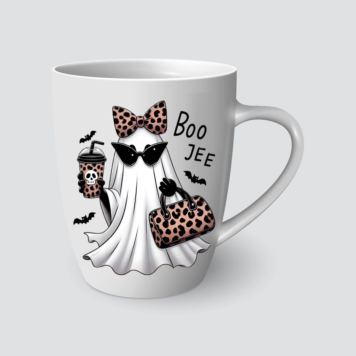 Taza 'Boo Jee' con fantasma elegante