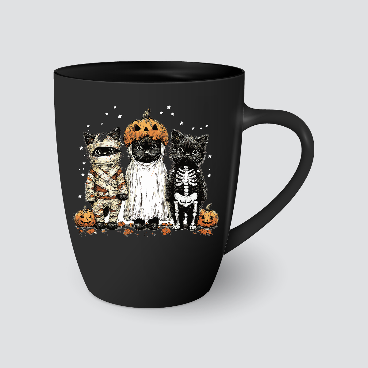 Taza con gatos de Halloween