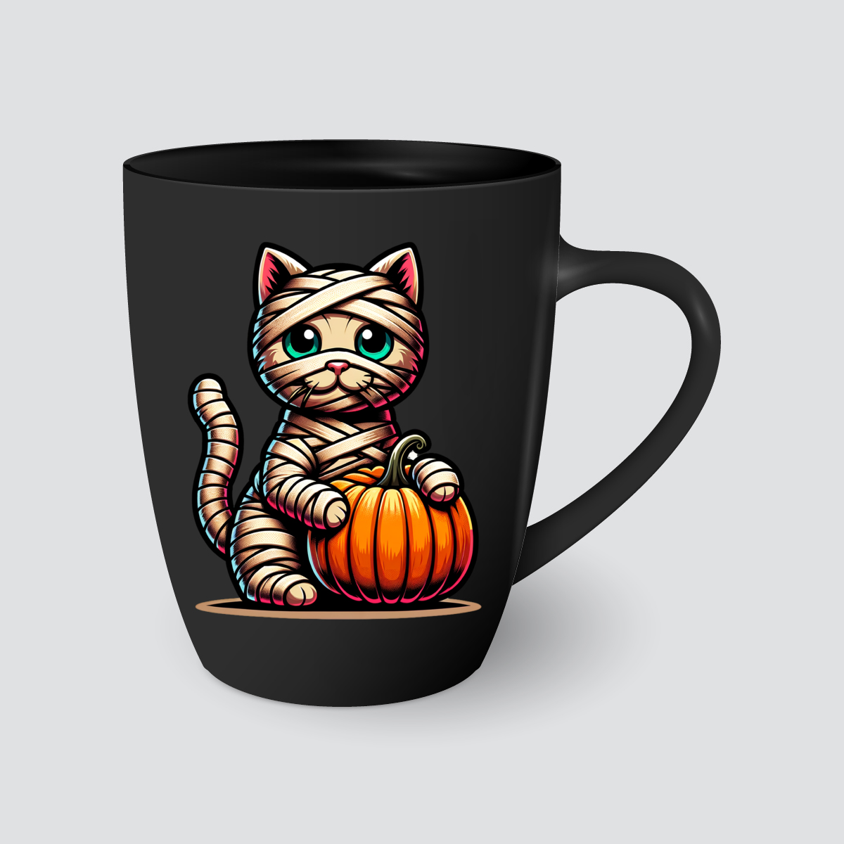 Taza con gato momia
