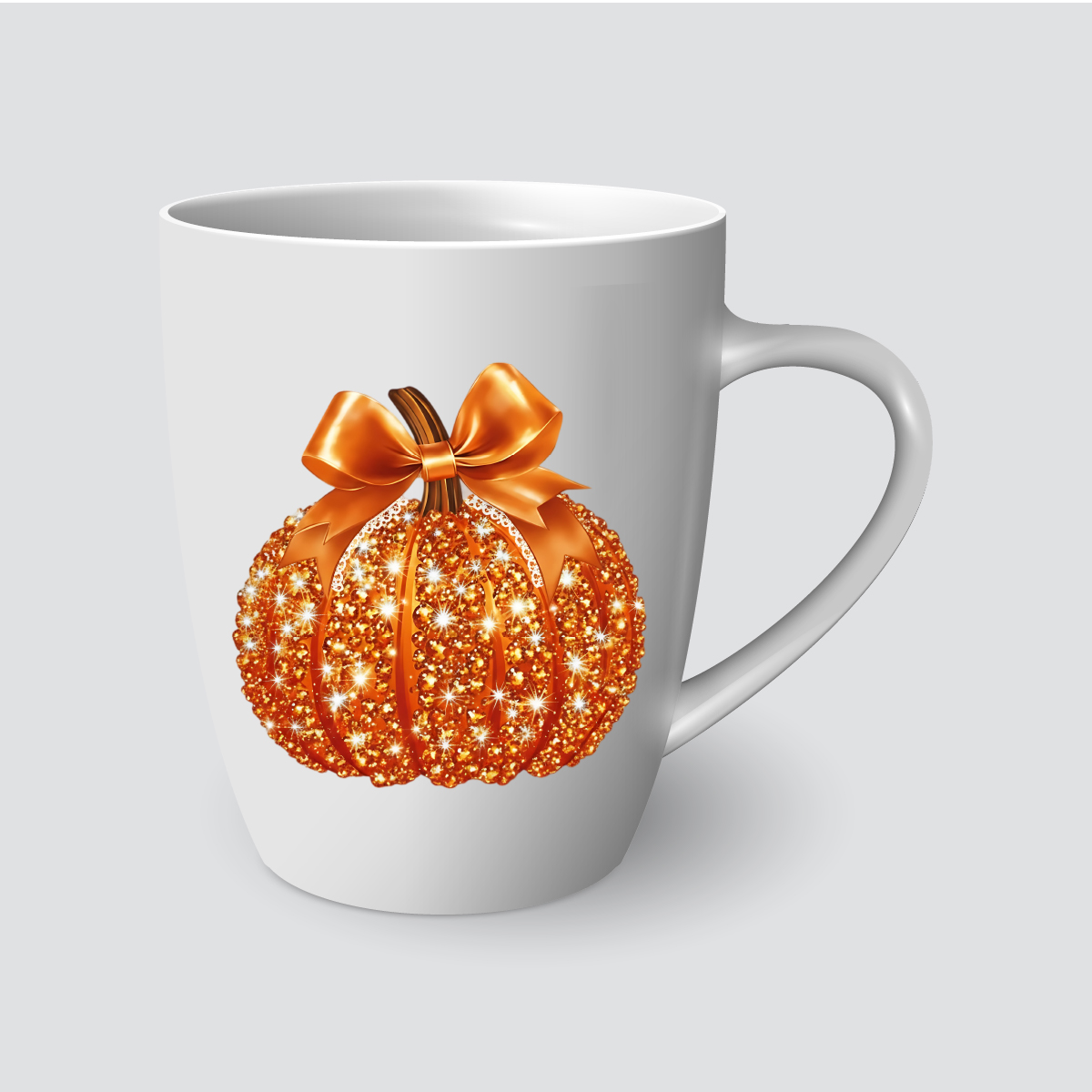 Taza con calabaza brillante