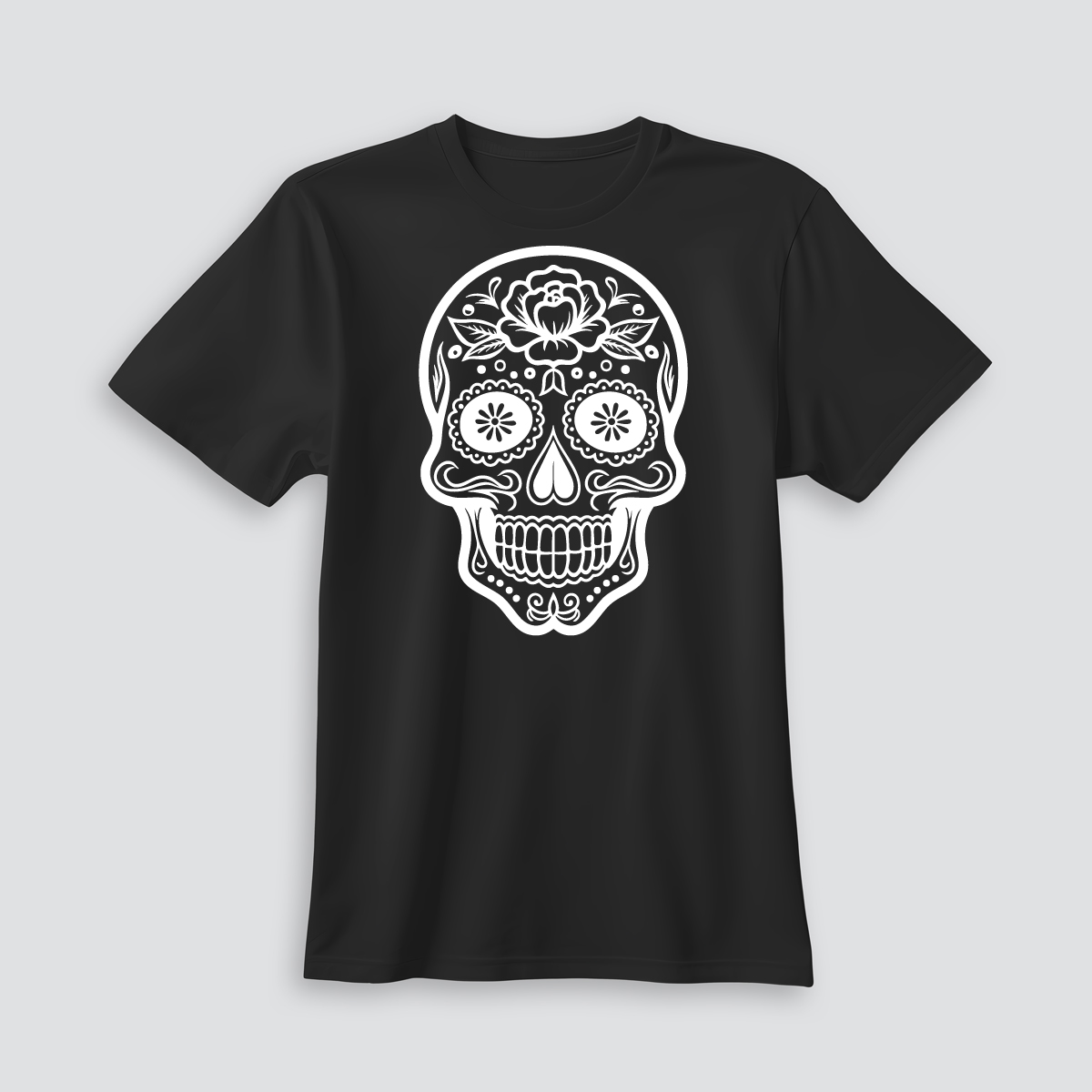 Playera blanca con estampado artístico