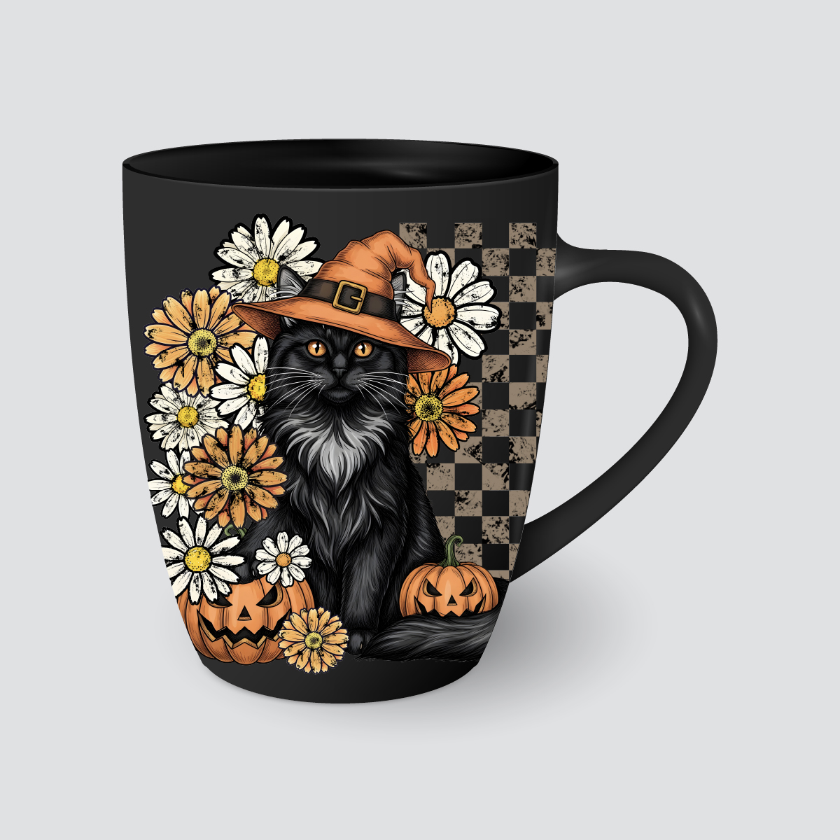 Taza de gato negro de Halloween