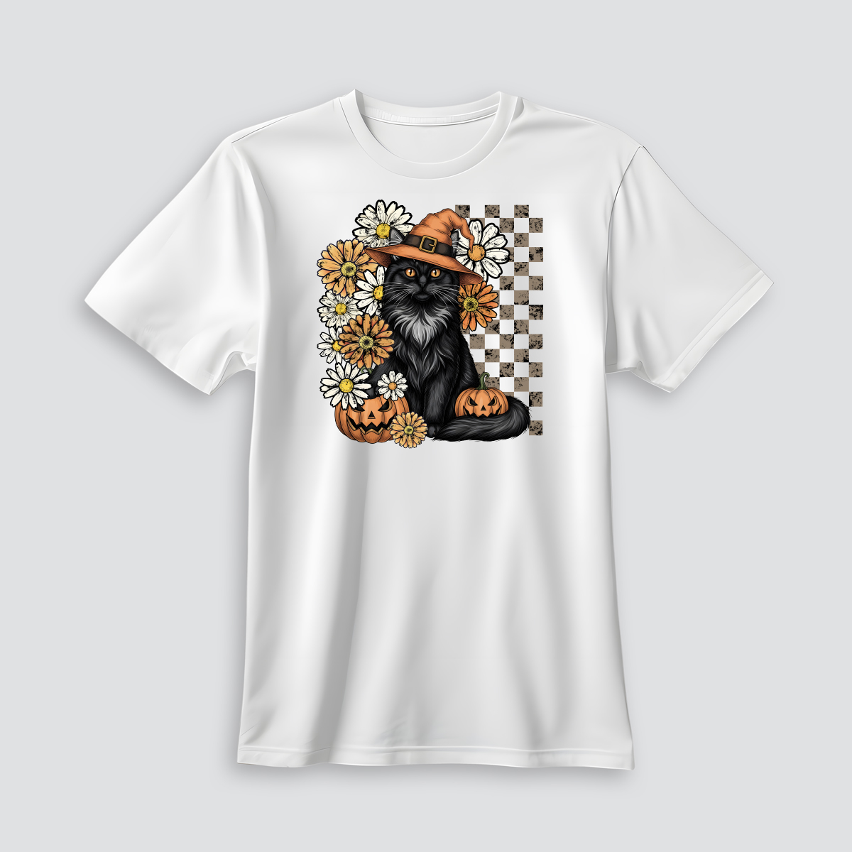 Playera con gato negro de Halloween