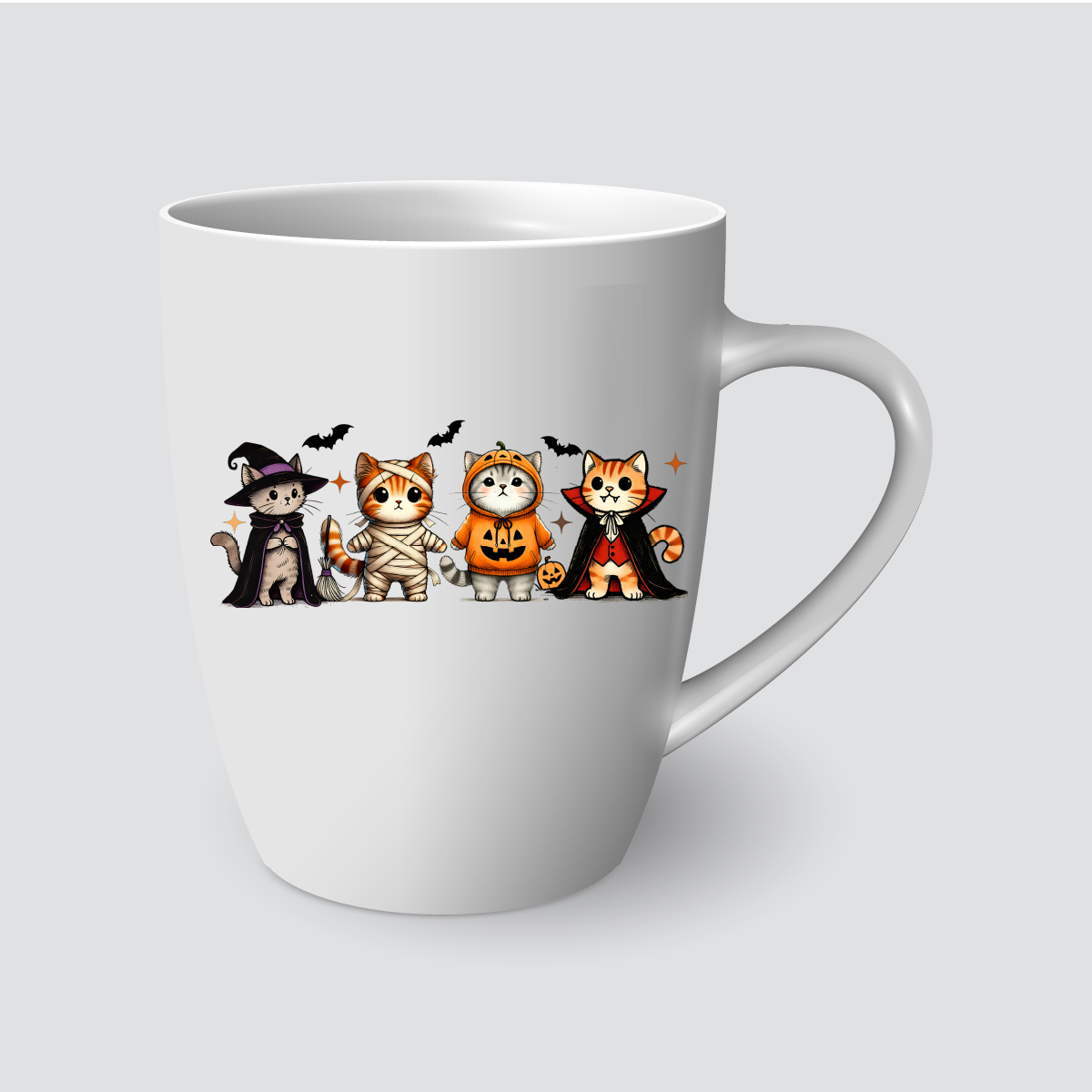 Taza con gatos de Halloween