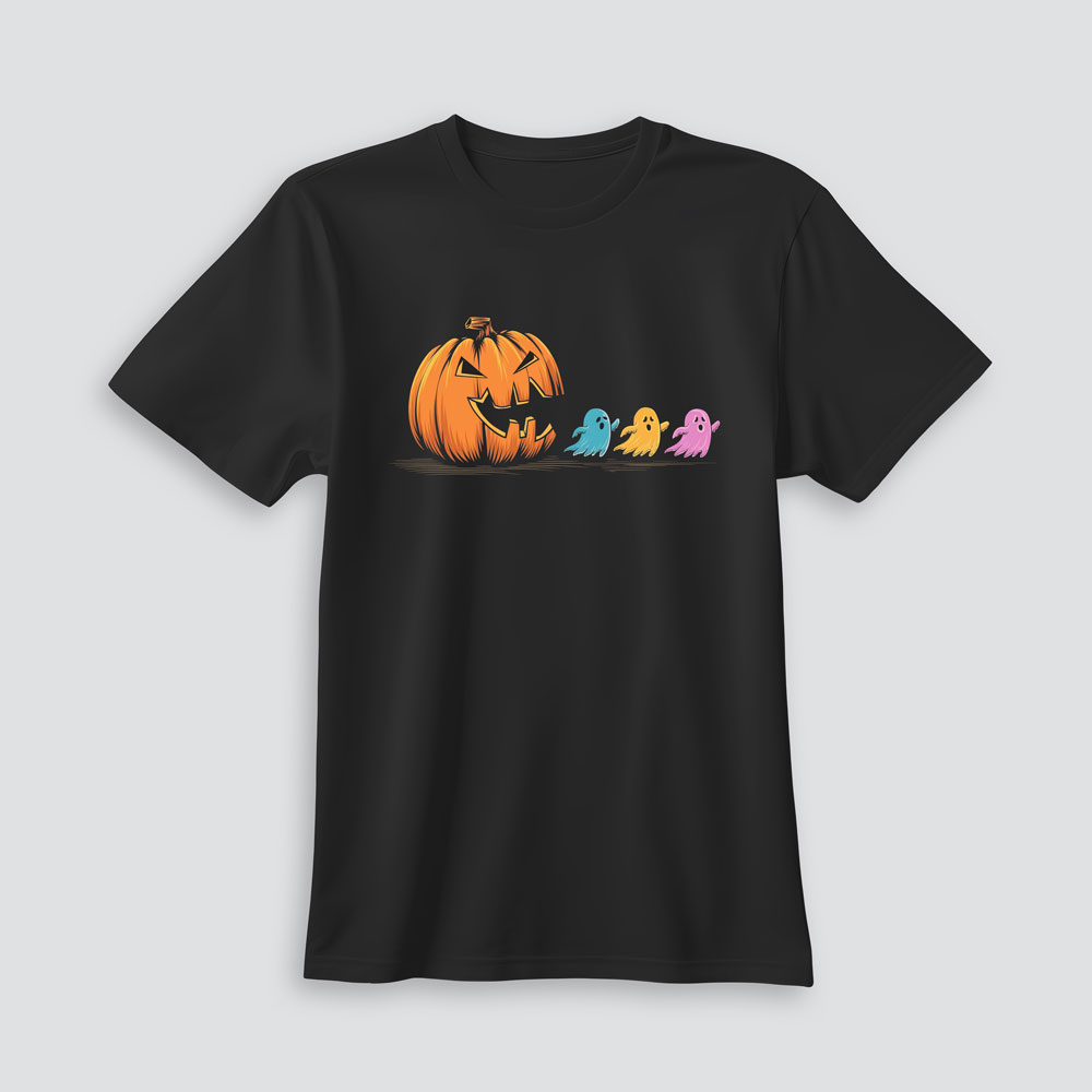 Playera Halloween Pacman con Calabaza y Fantasmitas 2