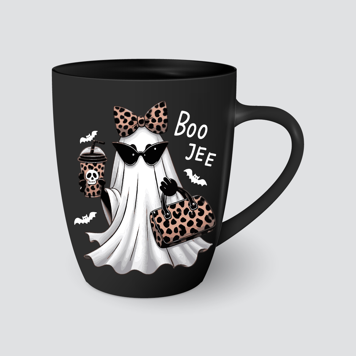 Taza 'Boo Jee' con fantasma elegante