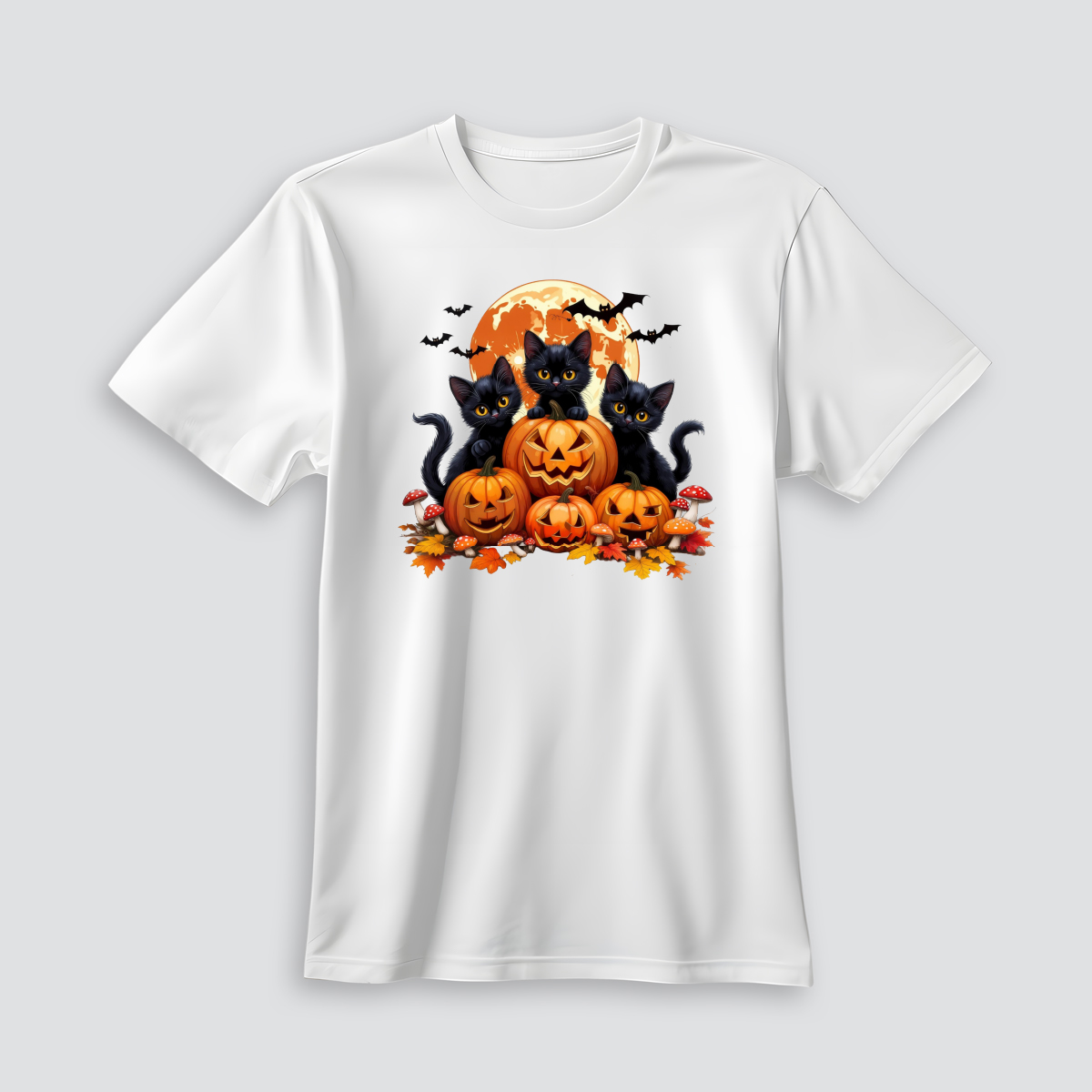 Playera de Halloween con gatos negros